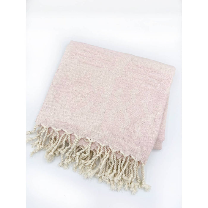 Mexican Blanket/Turkish Cotton Beach Towel - Pink