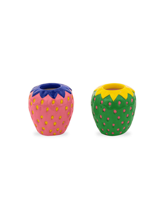 Strawberries Ceramic Candle Holders