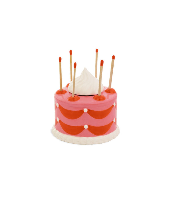 Every Day's a Party Match Holder - Ceramic Cake