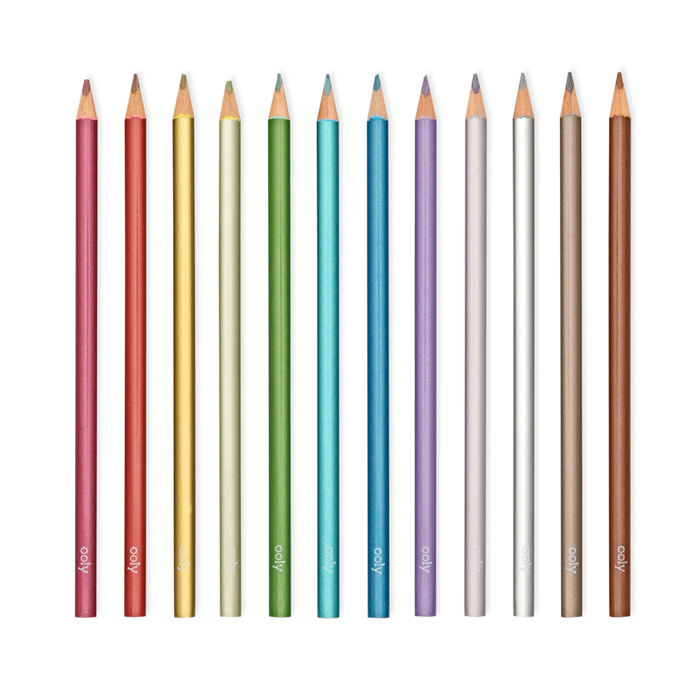 Modern Metallics Colored Pencils - Set of 12
