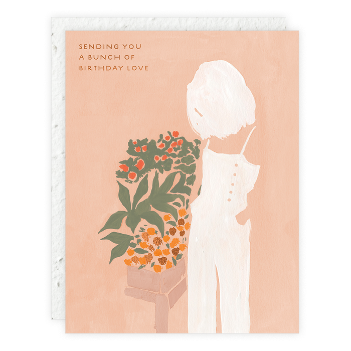 Girl and Flowers Card
