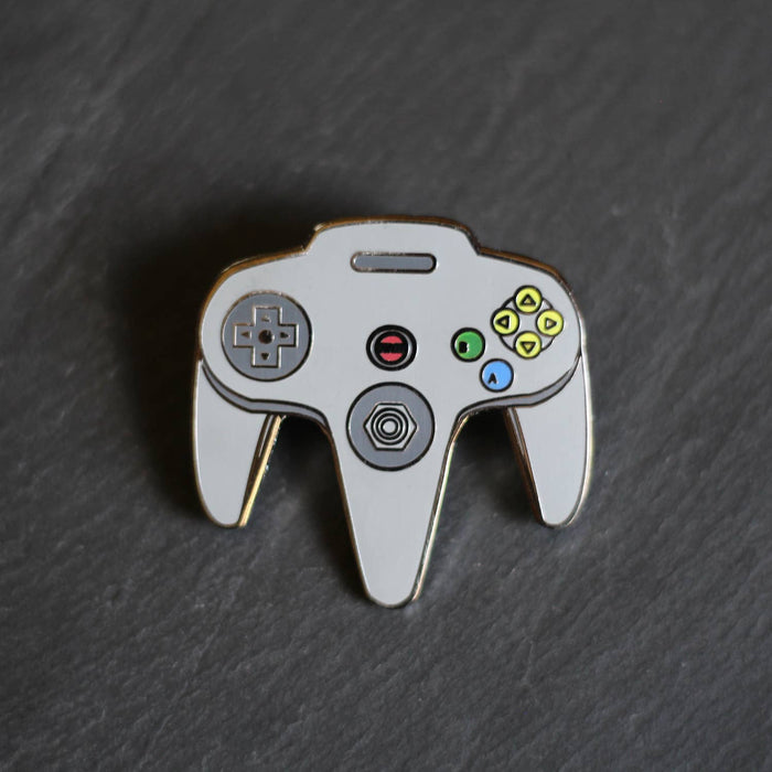 N64 Video Game Controller Enamel Pin