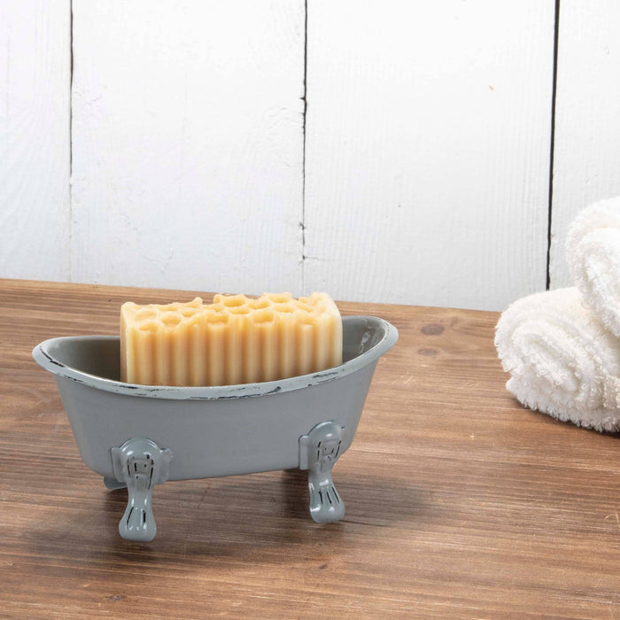 Gray Enamel Bathtub Soap Dish