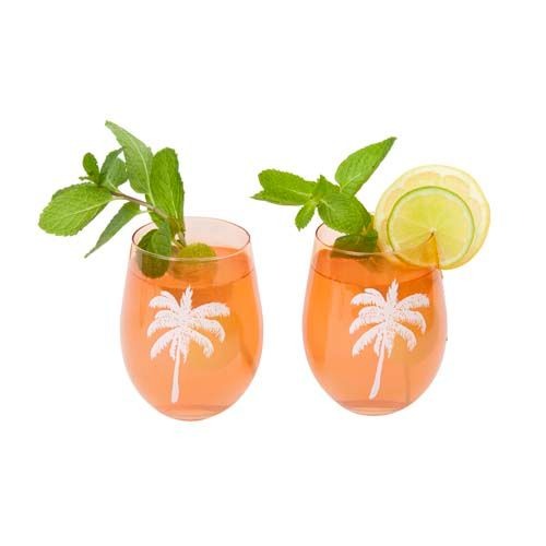 Cheers Stemless Glass Tumblers - Peachy Pink Set of 2
