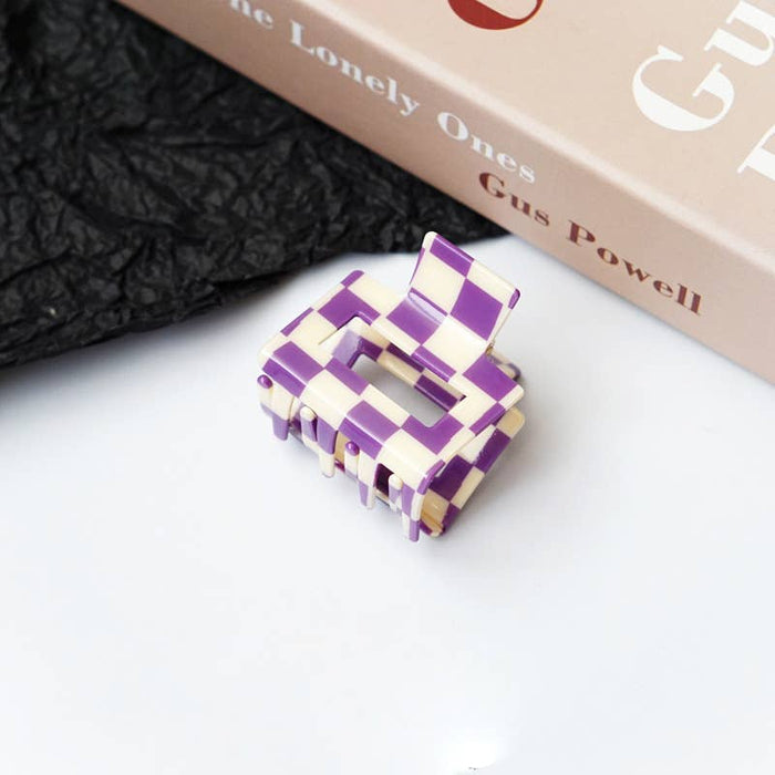 Mini Checkered Claw - Purple