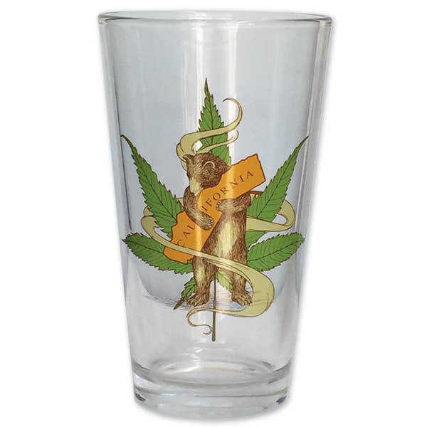 California Cannabis Bear Pint Glass