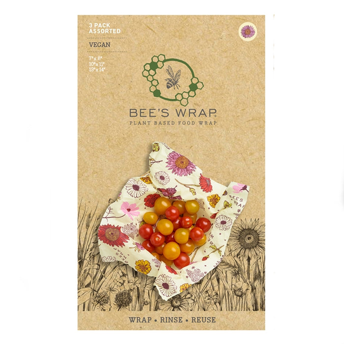 PLANT-BASED Bee's Wrap - Assorted Sizes in Meadow Magic - Pack of 3