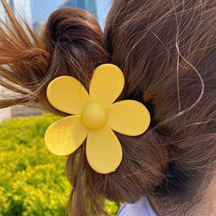 Flower Hair Claw Clip - Yellow