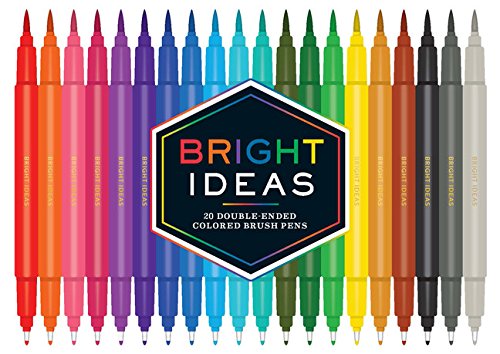 Double-Ended Colored Brush Pens Set of 20