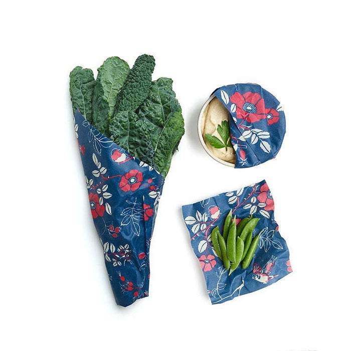 Bee's Wrap - Assorted Sizes in Terra Botanical Print - Pack of 3