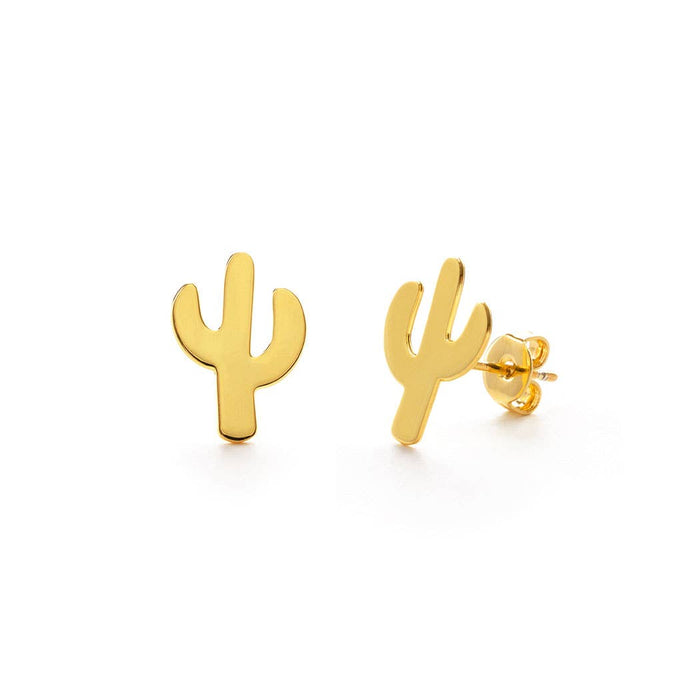 Gold Cactus Studs