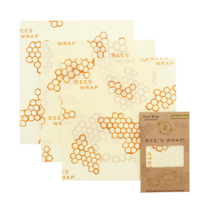 Bee's Wrap - Medium - Pack of 3 in Honeycomb Print