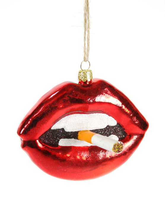 Lips with Cig Ornament