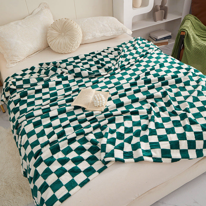 Checkerboard Blanket - Green