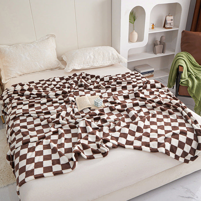 Checkerboard Blanket - Coffee