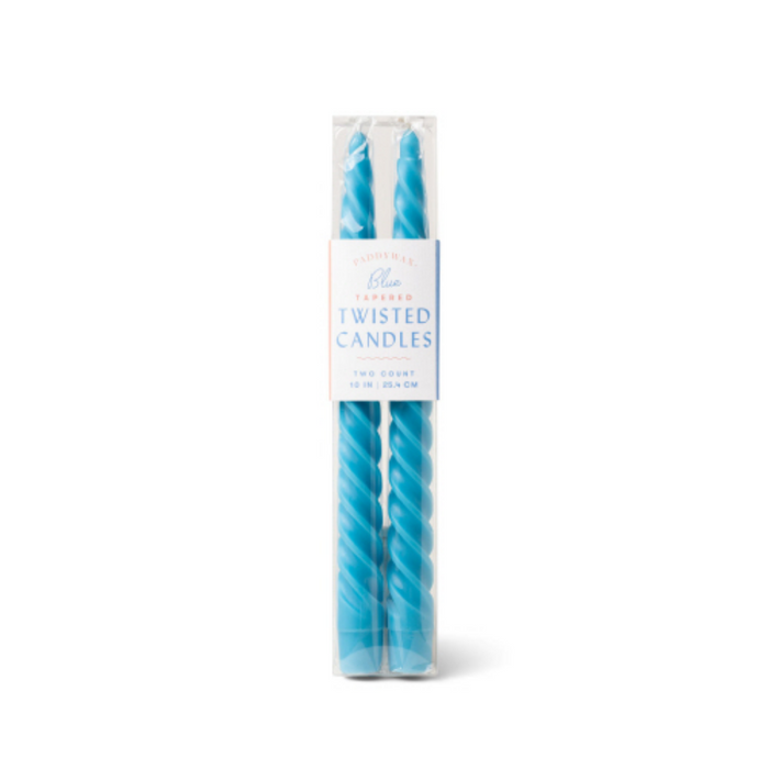 Twisted Taper Single Candle - Blue