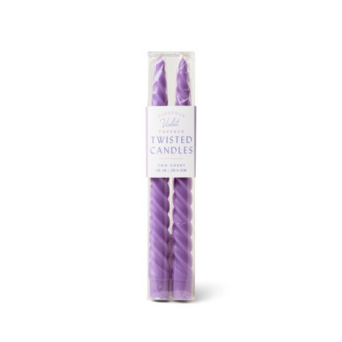 Twisted Taper Single Candle - Violet