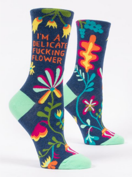 Delicate Fucking Flower Crew Socks