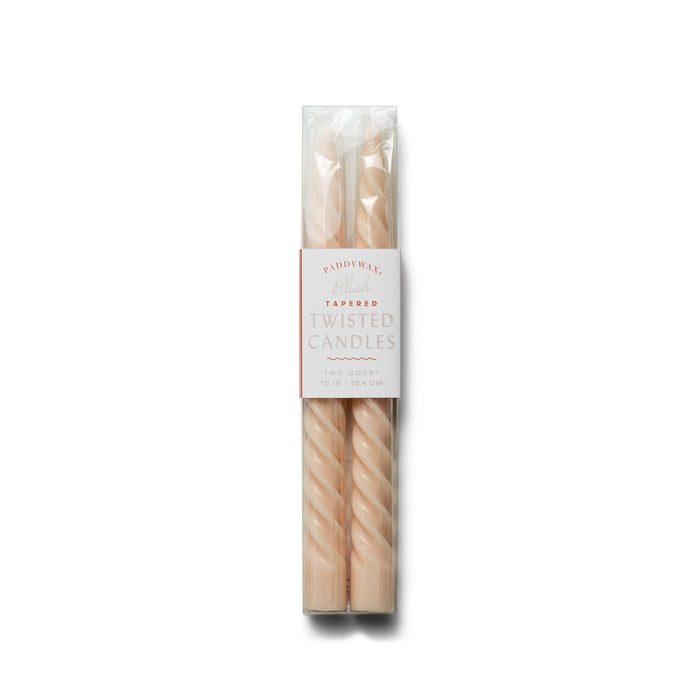 Twisted Taper Single Candle - Blush