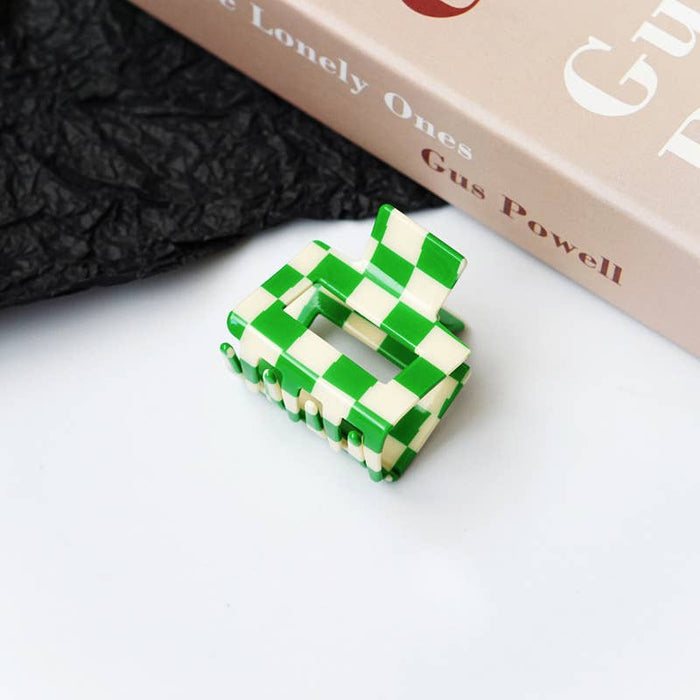Mini Checkered Claw - Green