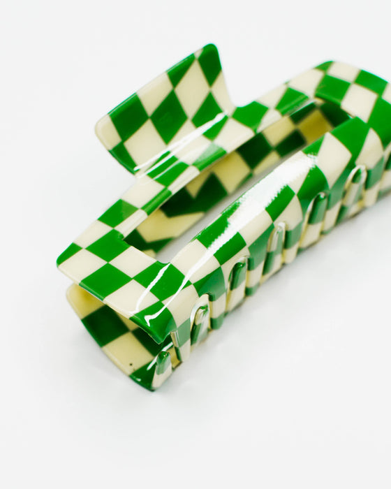 Checker Hair Claw - Green