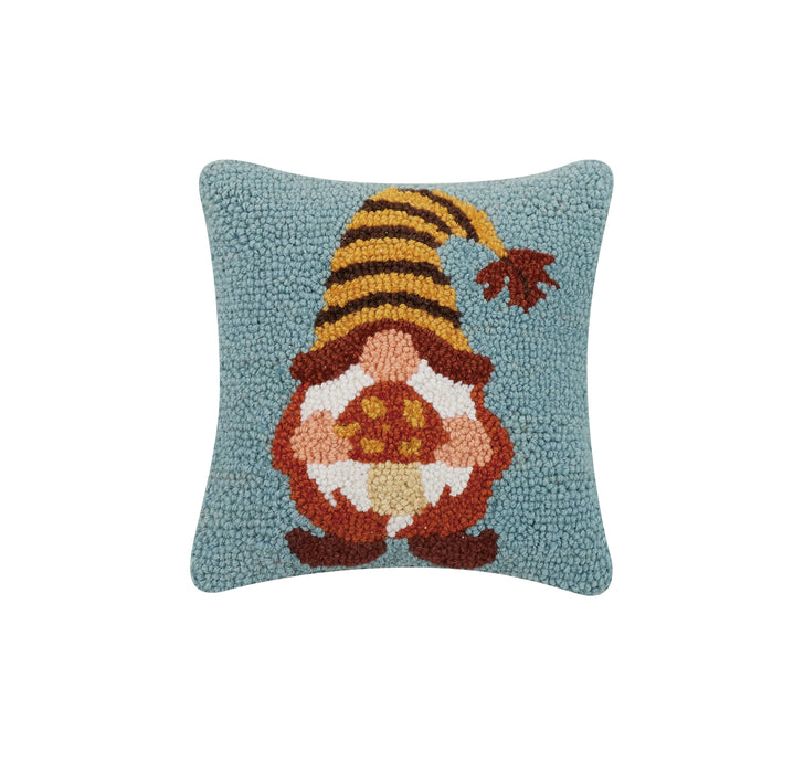 Gnome Mushroom With Striped Hat Hook Pillow