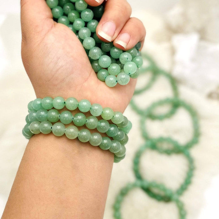 Green Aventurine - Round Bead Bracelets