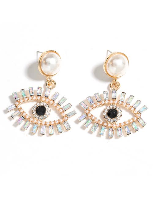 Swarovski Clear Crystal Eyelash & Pearl Earring