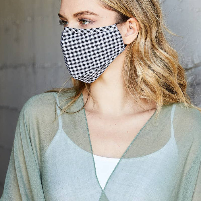 Reusable Checkered Face Mask - Assorted Colors