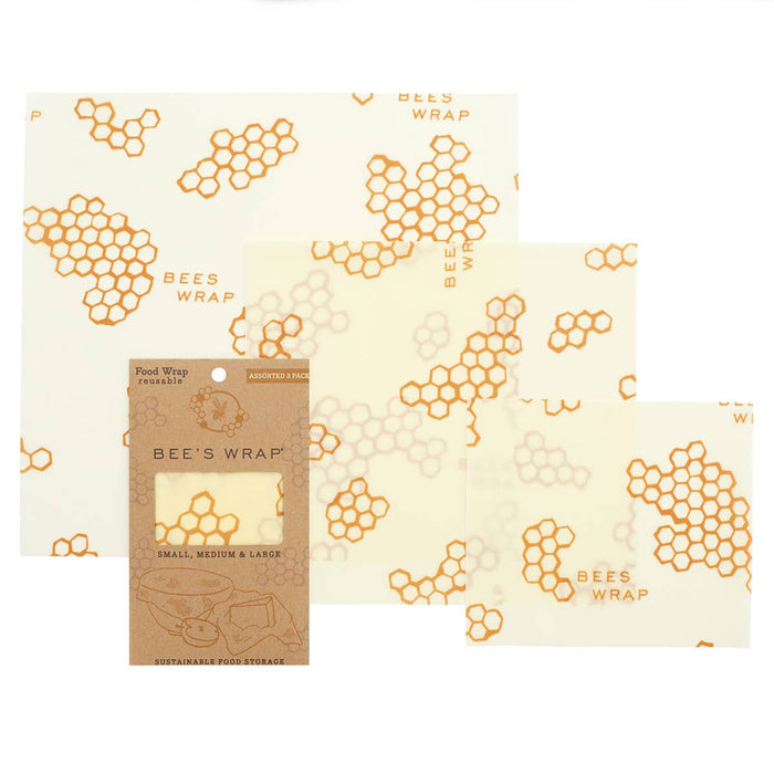 Bee's Wrap - Assorted Sizes in Honeycomb Print - Pack of 3