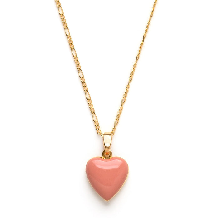 Small Heart Locket Necklace - Rose
