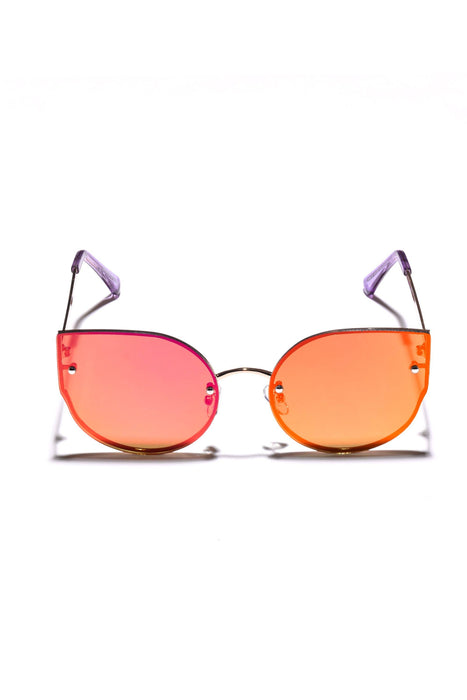 Oversize Rimless Cat Eye Sunglasses - Pink