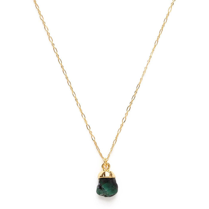 Emerald Rough Cut Gemstone Necklaces