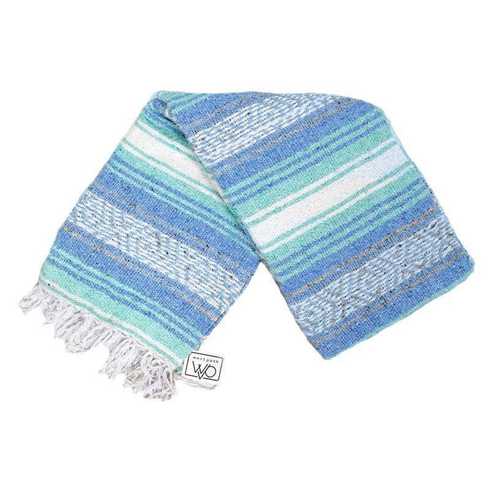 Mint Blue Ocean Mexican Falsa Blanket