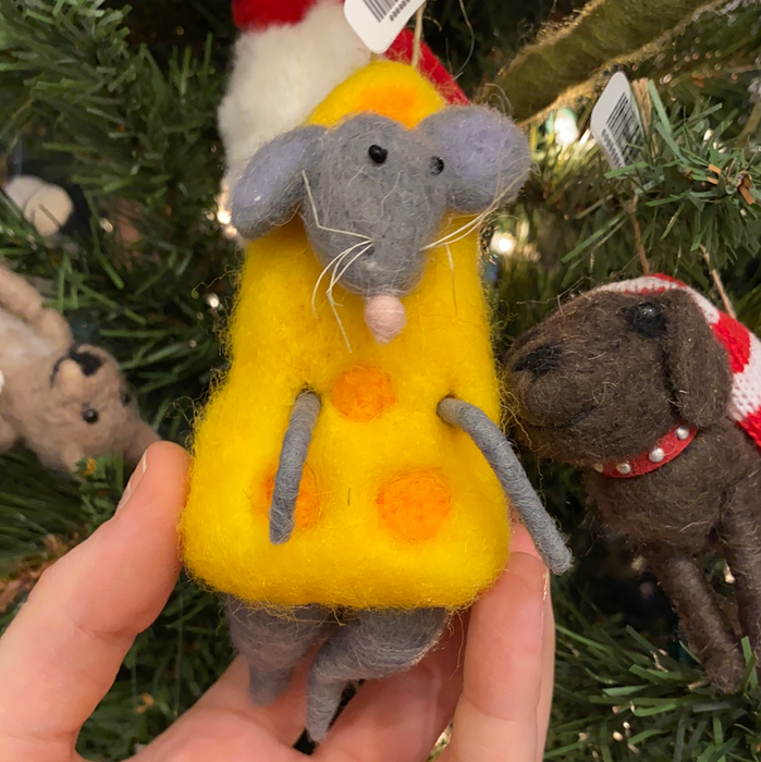 Cheese Mouse Felt Ornament