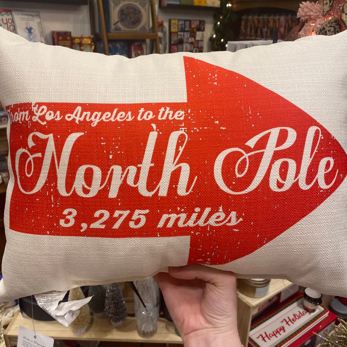 LA Miles to the North Pole Custom Pillow