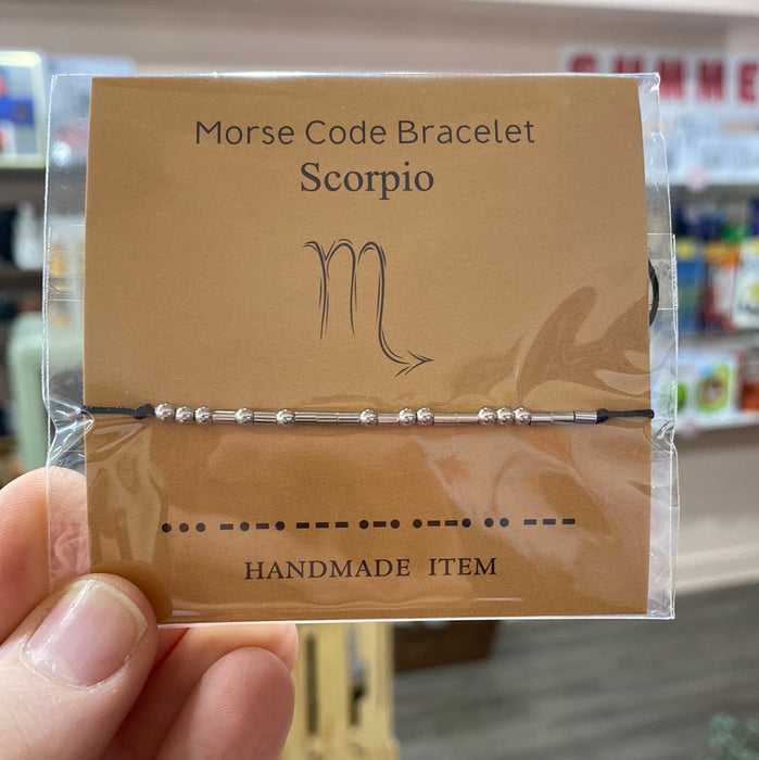 Scorpio Zodiac Morse Code Bracelet