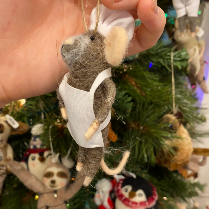 Chef Mouse Felt Ornament
