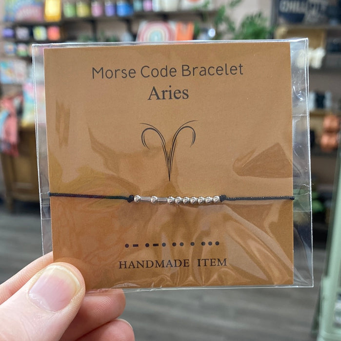 Aries Zodiac Morse Code Bracelet