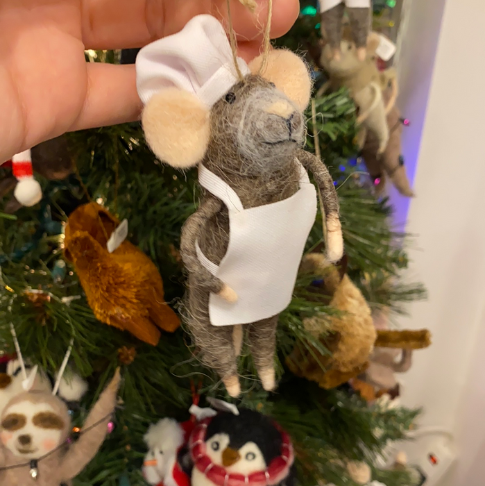 Chef Mouse Felt Ornament