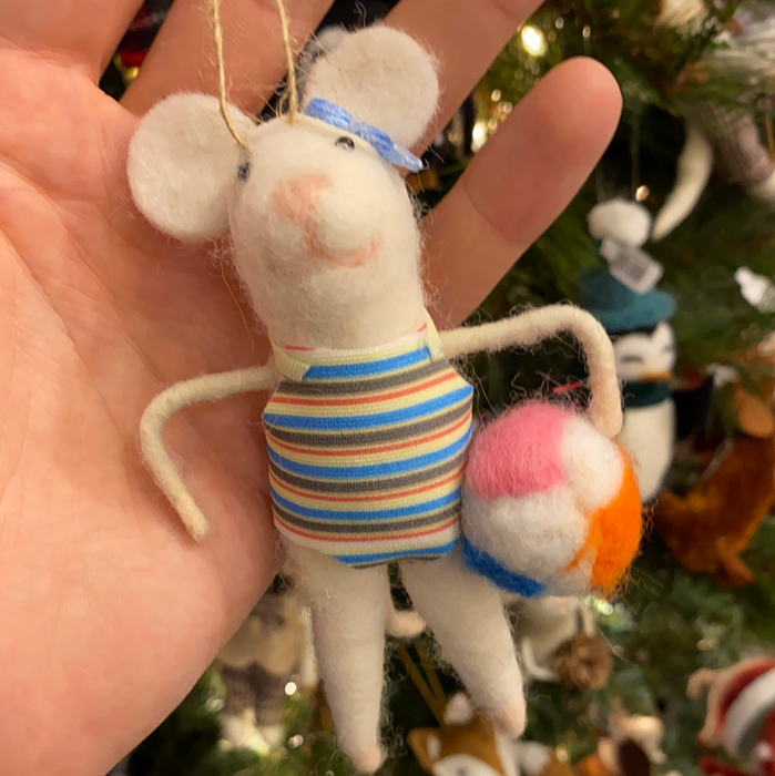 Swimmer Mouse Felt Ornament