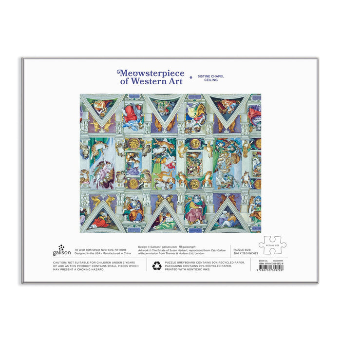 Sistine Chapel Ceiling - Meowsterpiece of Western Art - 2000 Piece Jigsaw Puzzle